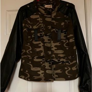 NWOT Dollhouse Camo Faux Leather Utility Jacket